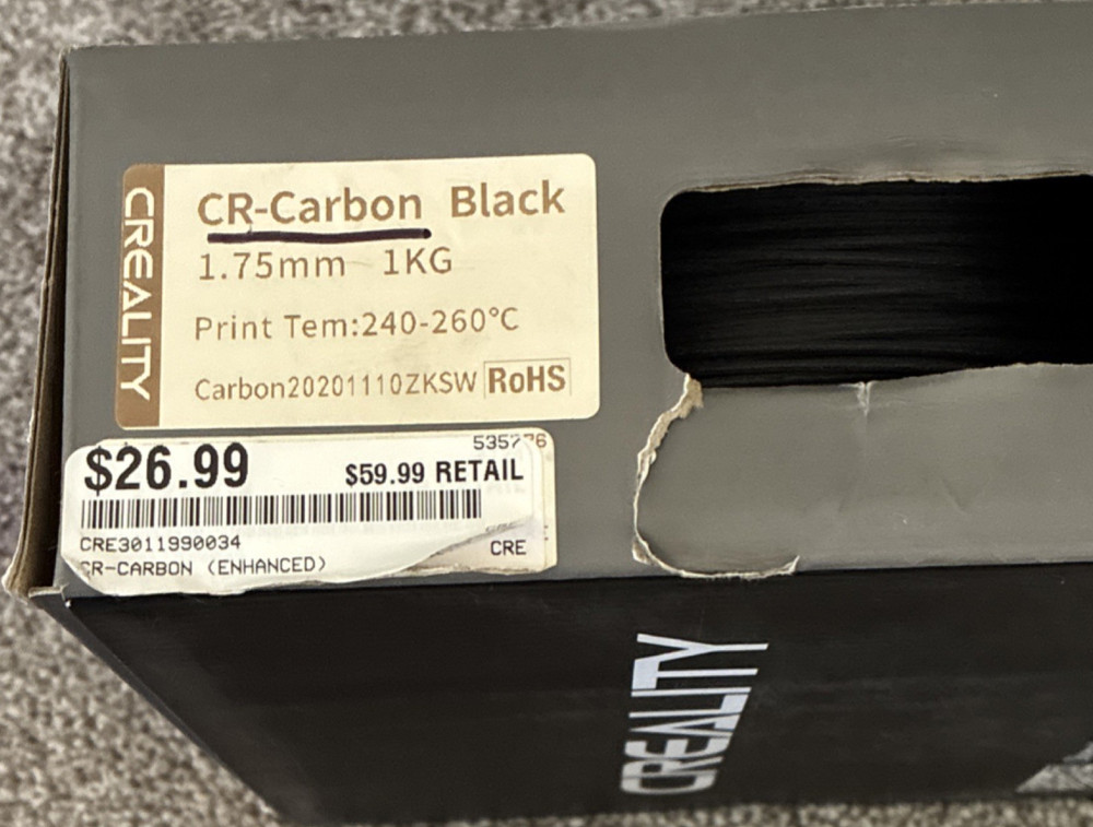 Creality Carbon Black 1.75mm 3D Printer Filament