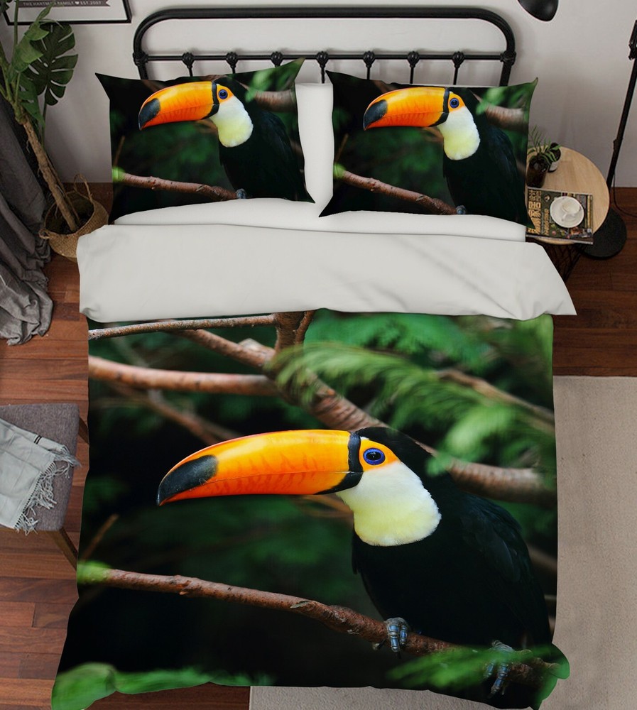 3D Toucan Tree ZHUA189 Bed Pillowcases Quilt Duvet Cover Set Queen King Zoe