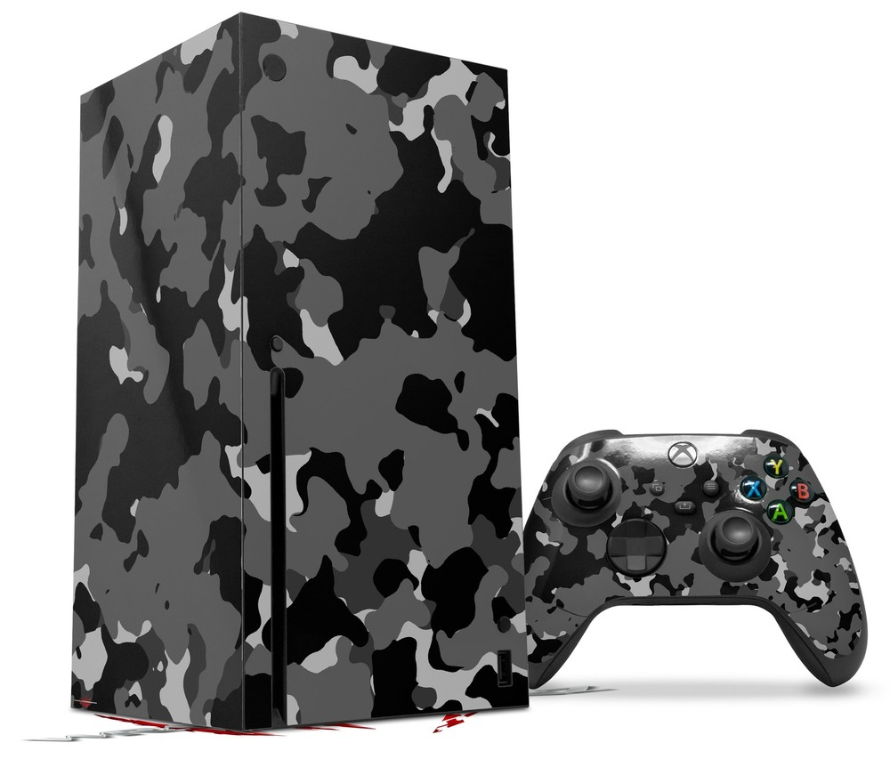 Skin Set for XBOX Series X WraptorCamo Old School Camouflage Camo Black