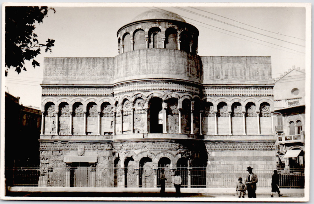 Italy Palermo Chiesa Cupola Archi Colonne Cupola Normanna Facciata 1930s RPPC