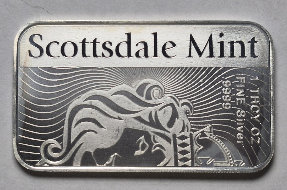 1 Oz Silver Bar The Vortex By Scottsdale Mint