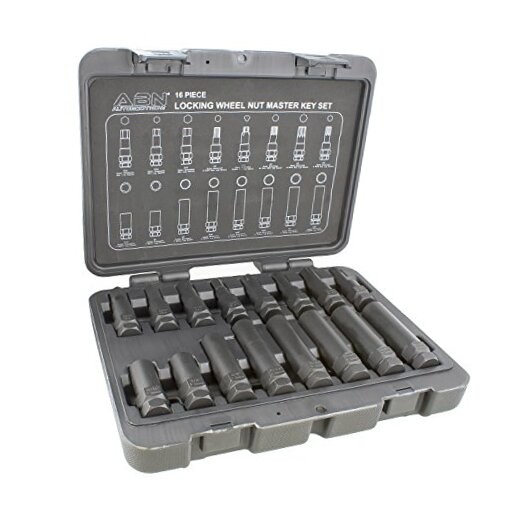 16-Piece Wheel Lock Removal Tool Kit for SAE & Metric Lug Nuts