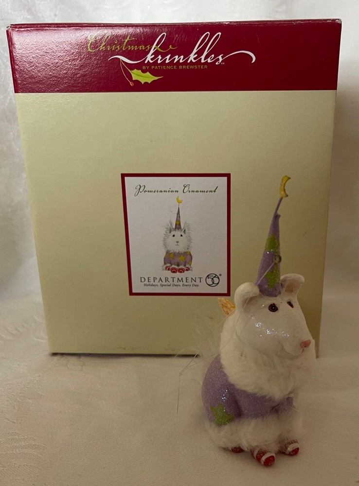 Retired! Dept. 56 Christmas Krinkles by Patience Brewster - POMERANIAN ORNAMENT