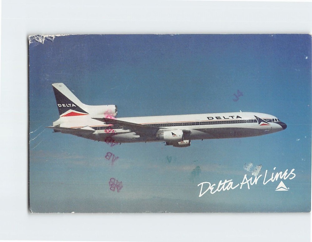 Postcard Lockheed L 1011 TriStar Delta Air Lines