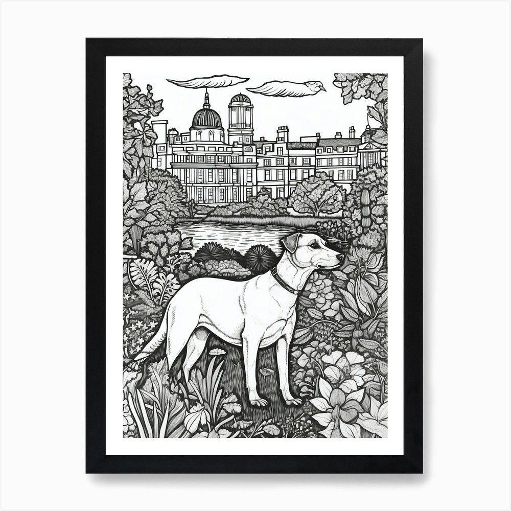 Dog in Kew Gardens Wall Art Poster - Unframed Canvas Print