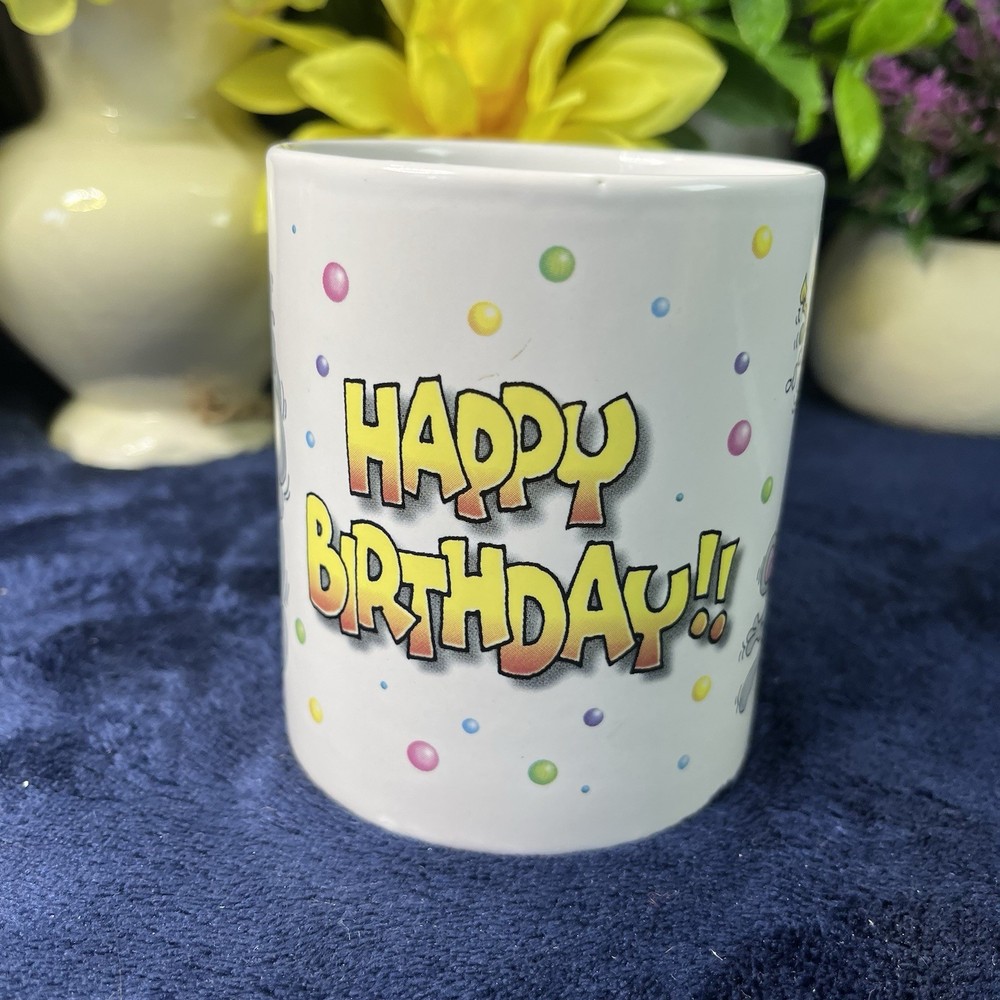 Happy Birthday Cute Funny Elephant Cartoon Character Coffee Tea Ceramic Mug 11oz