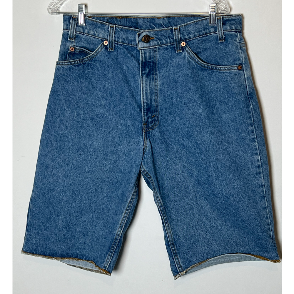 Vintage 1990s Levis Denim Shorts W32 Orange Tab USA Made Bermuda American Classi