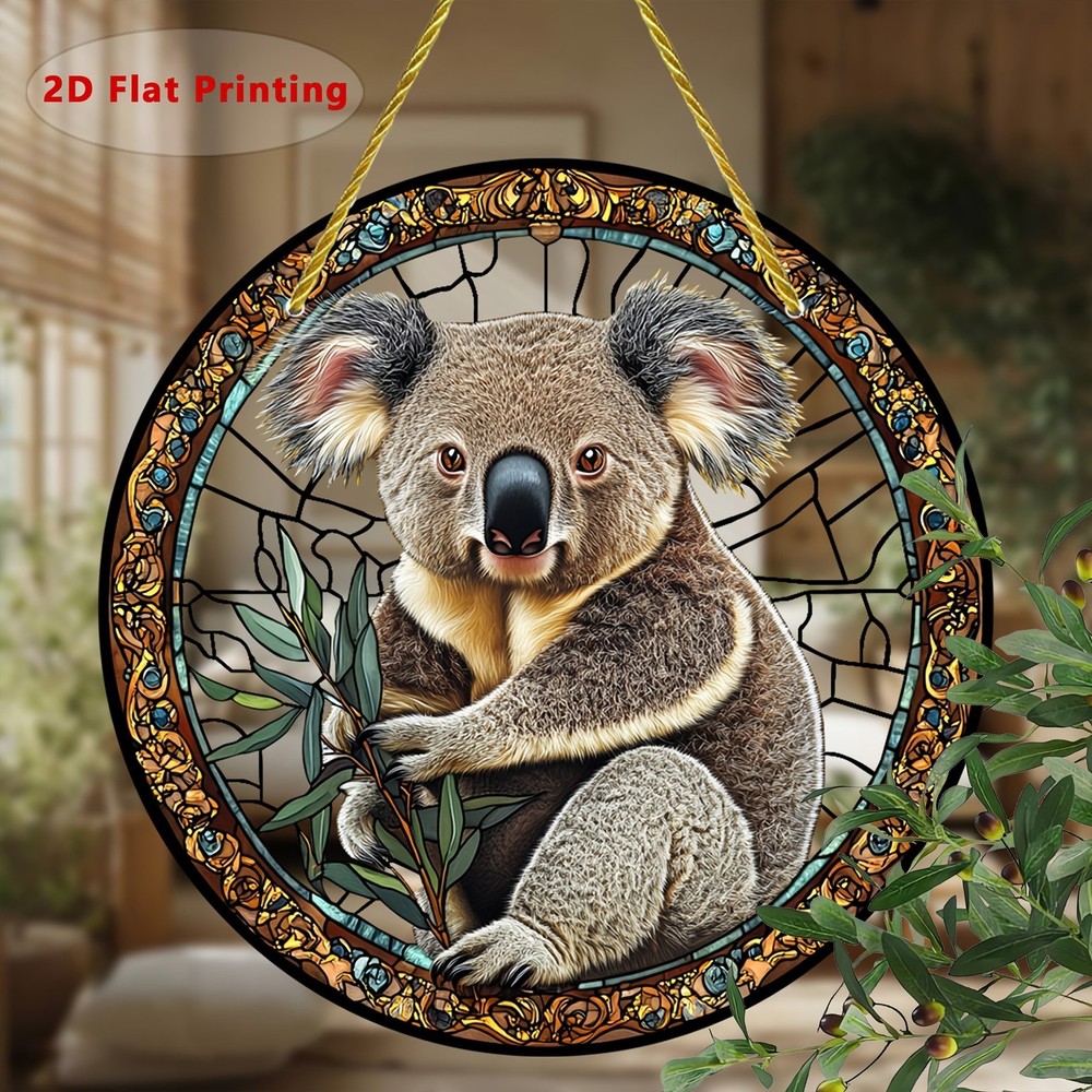 Koala Suncatcher 8x8 Round Acrylic Wall Hanging Decor
