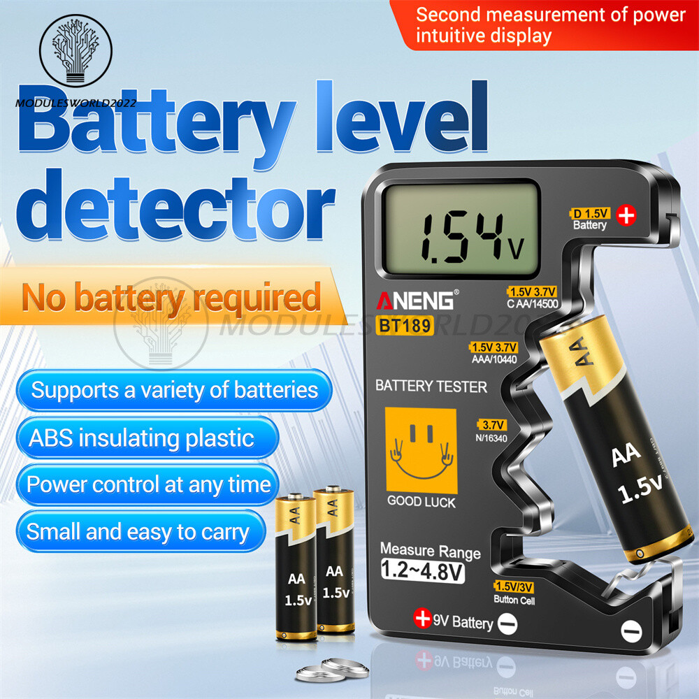 BT189 Digital Battery Tester Electricity Indicator Universal AA/ AAA 9V Battery