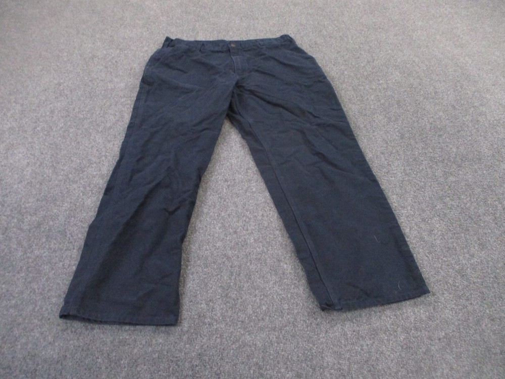 Carhartt Men's 38x30 Blue Canvas Loose Fit Carpenter Work Pants