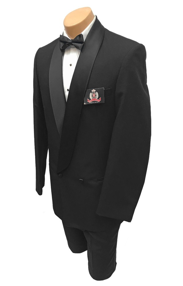 NWT Men's Raffinati Black Double-Breasted Tuxedo Jacket 100% Wool Big & Tall 64L