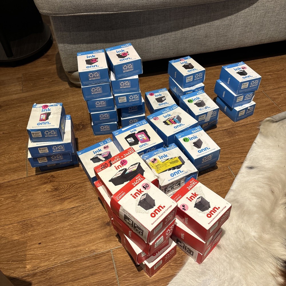 Lot Of 42 Onn Ink Cartridges Replaces Compatible With HP/Canon