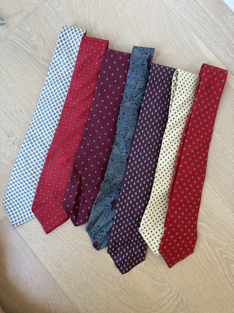 (Lot Of 7) Vintage Designer Brooks Brothers, Valentino, Dior, etc Silk Ties EUC