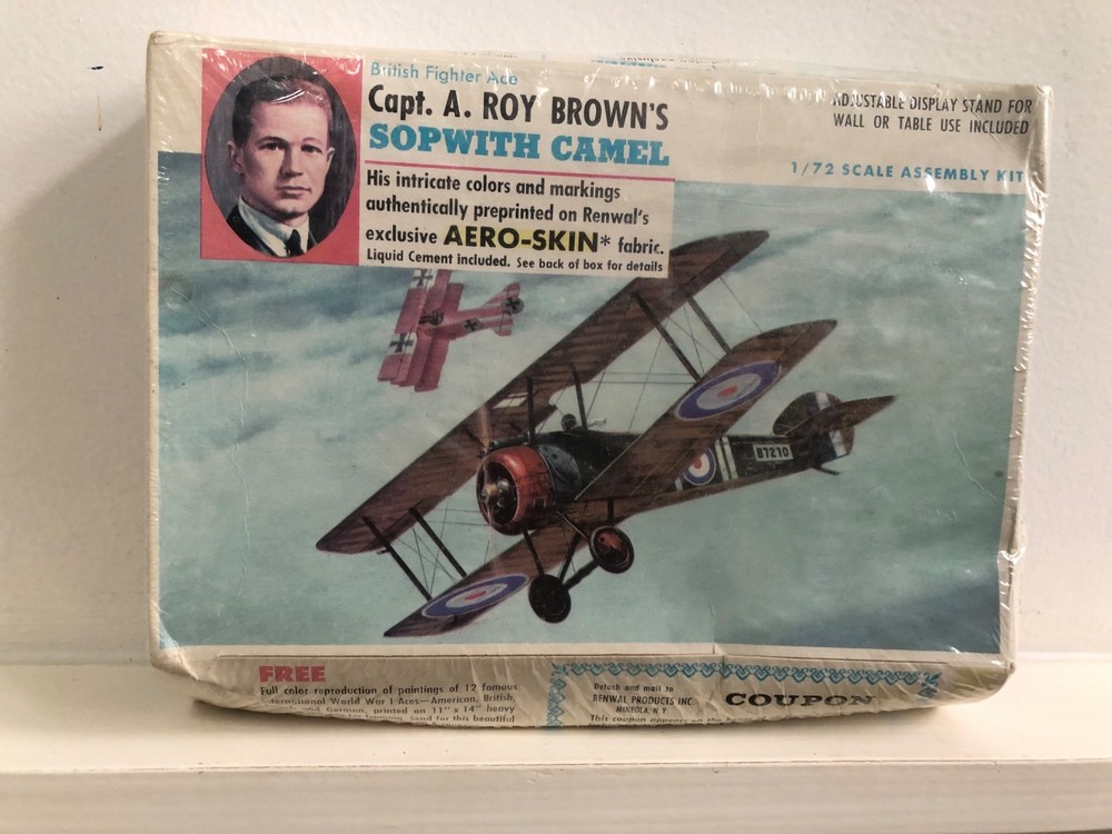 Renwal Capt. A Roy Brown's Sopwith  Camel 1/72 Model Airplane Kit Aero-Skin  C50