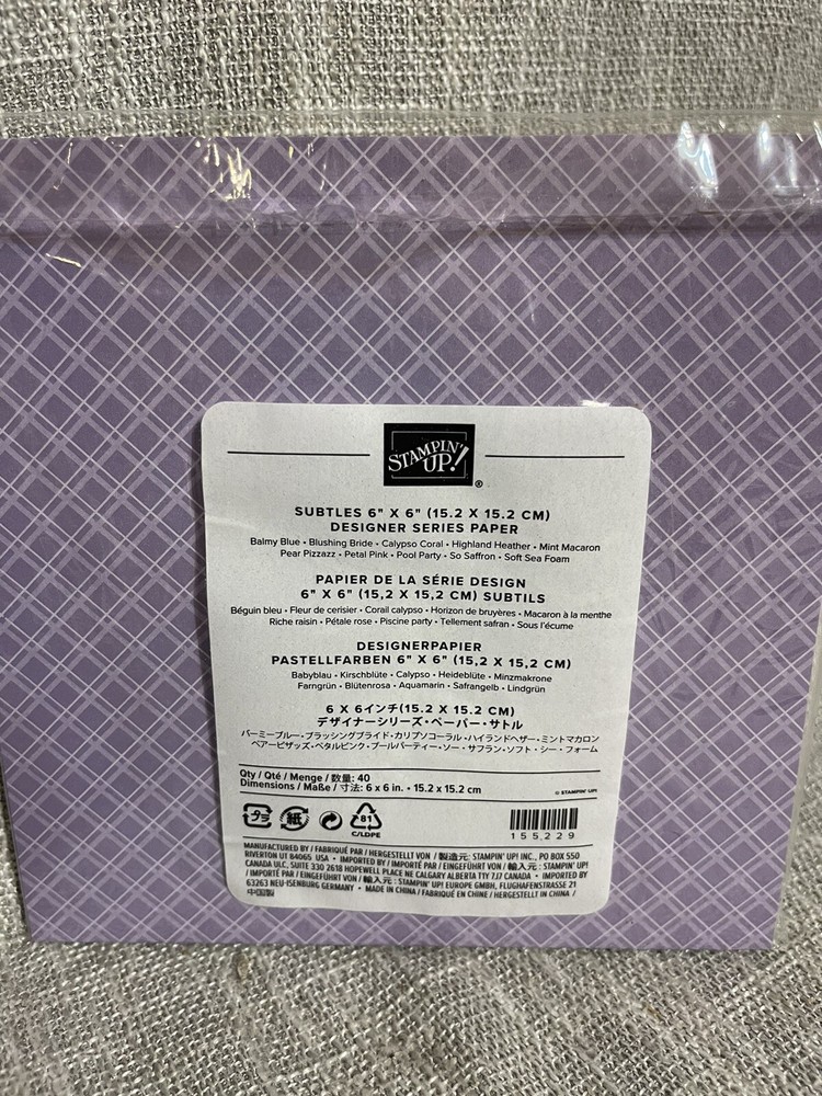 Stampin’ Up Subtle Designer Series Paper 6x6