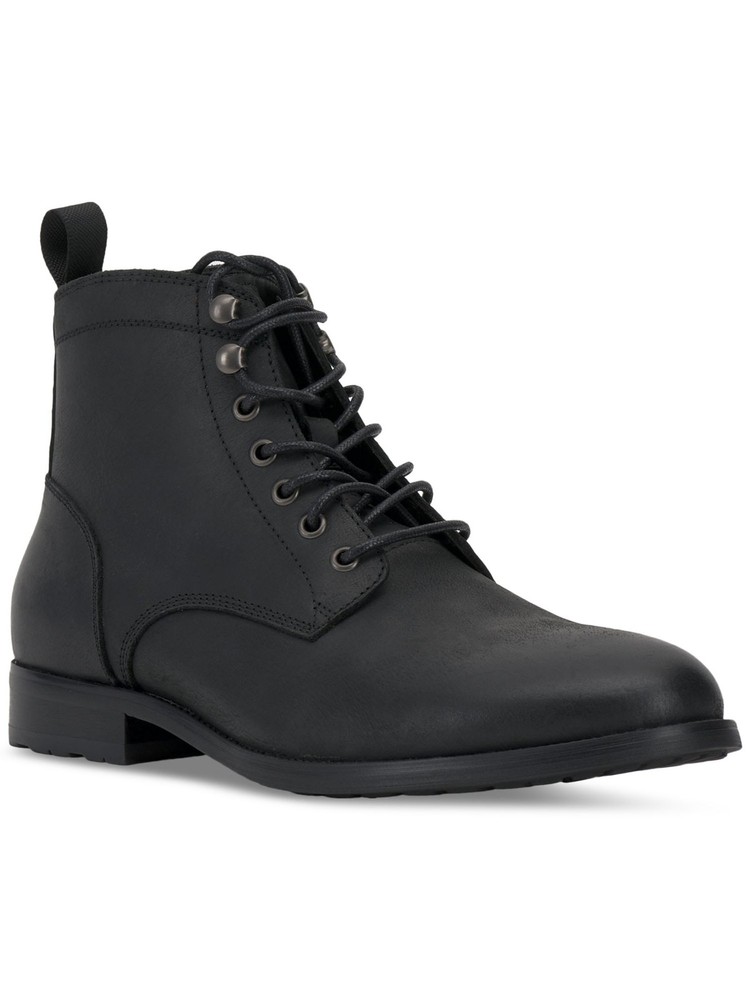 VINCE CAMUTO Black Leather Lannie Block Heel Boots for Men Size 8.5 M