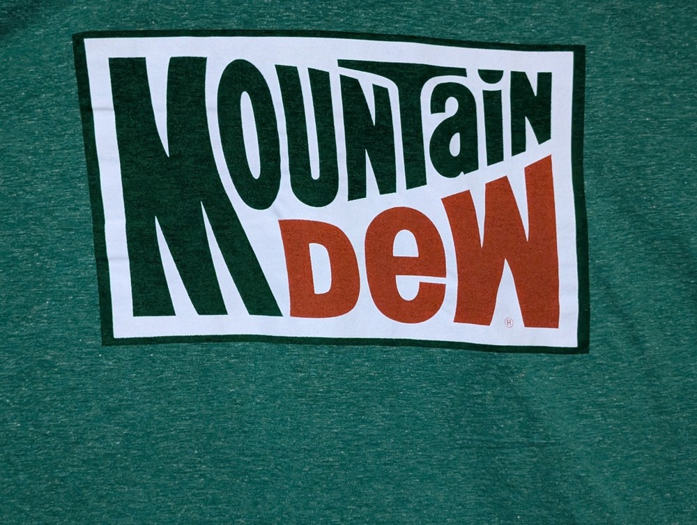 Mountain Dew Men's T-shirt Green Logo Mt. Dew  2XL #6283 New With Tags