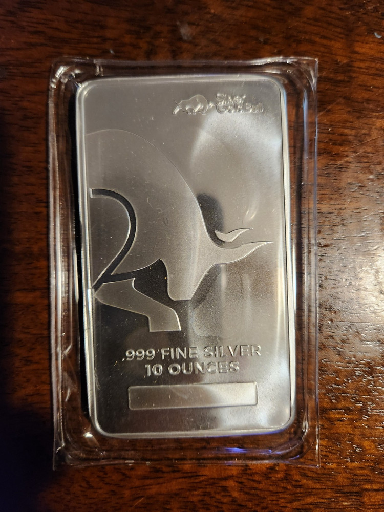 10oz silver bar silver gold bull