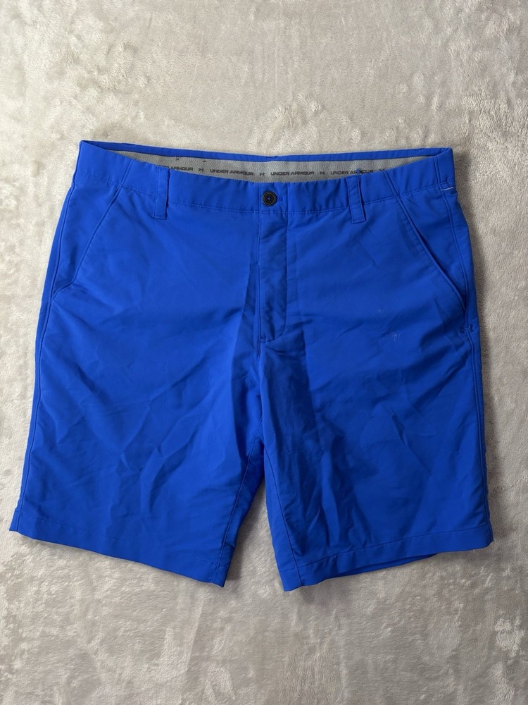 Under Armour Golf Shorts Mens 38 Blue Performance Stretch Flat Front Athletic