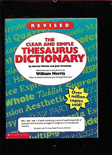 Clear & Simple Thesaurus Dictionary by Harriet; Greisman, Joan Wittels, Acceptab
