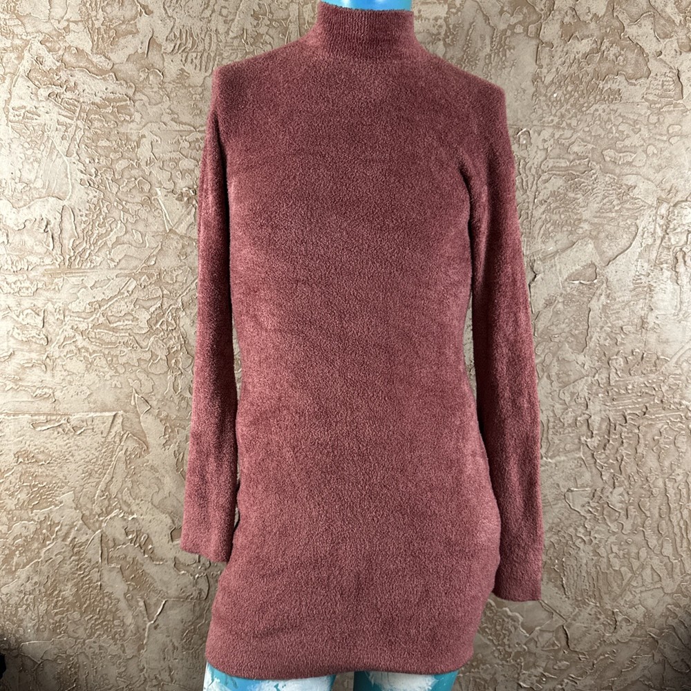 Express Pink Chenille Sweater Dress XS Mock Neck Long Sleeve Soft Knit Cozy
