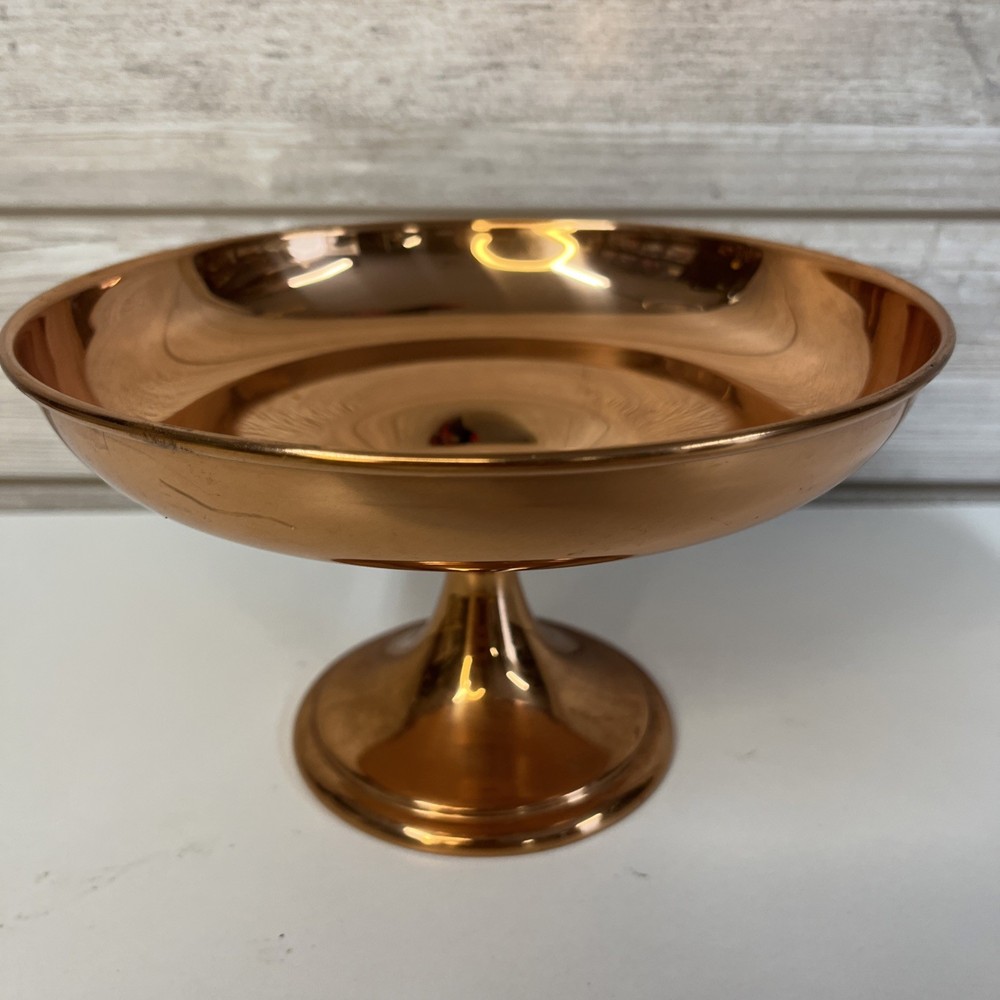 Coppercraft Guild Compote Pedestal Bowl 7”X4.25” Candy Dish Vtg Copper