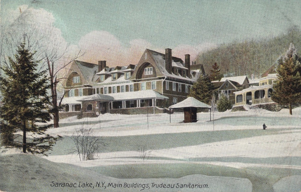 Saranac Lake NY Trudeau Sanitarium  WINTER DB  Postcard UNPOSTED EXCL