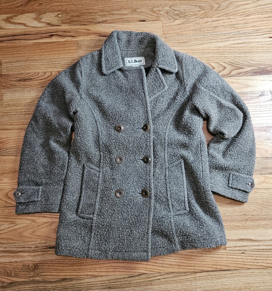 Vintage L.L. Bean Peacoat Grey Wool Blend - Women's  Reg Small