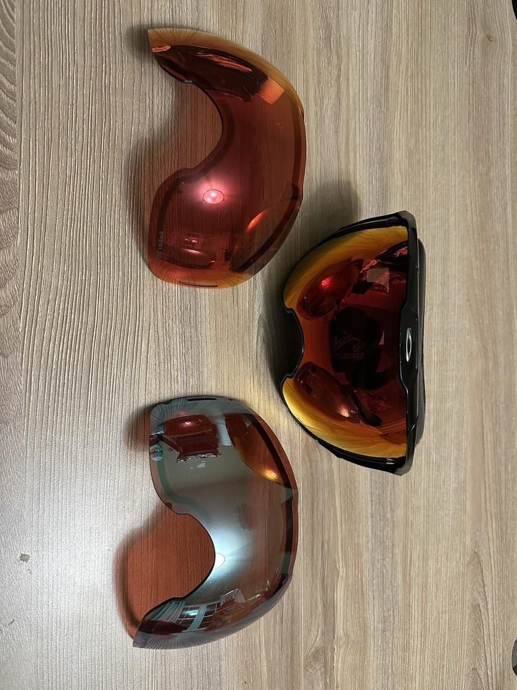 Oakley Airbrake XL Prizm Pink Lens Snow Ski Goggles with Bag Extra Lenses Used