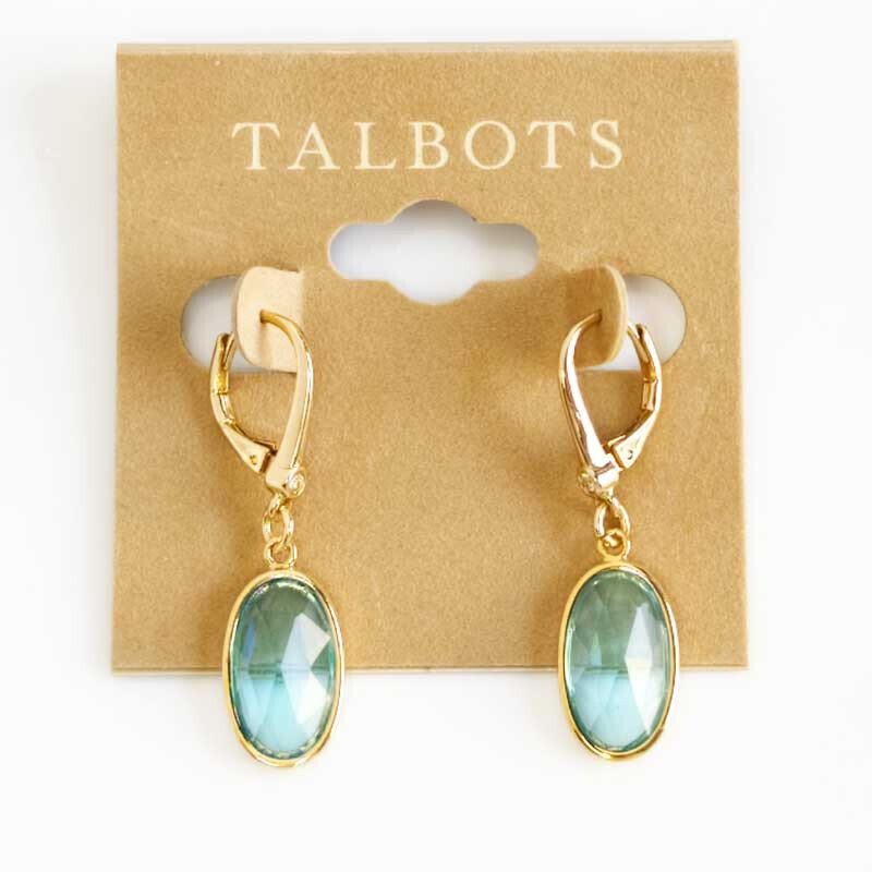 New Talbots Minimalist Crystal Oval Drop Earrings Chic Women Everyday Jewelry