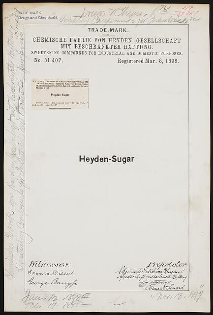 Chemische Fabrik von Heyden, Gesellschaft mit Beschr�nkter Haftung Heyden-Sugar
