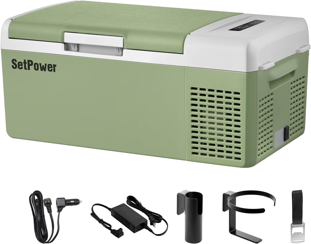 FC15 Portable 12V Refrigerator, -4℉-68℉ Fast Cooling Car Refrigerator, 15L/15.8Q