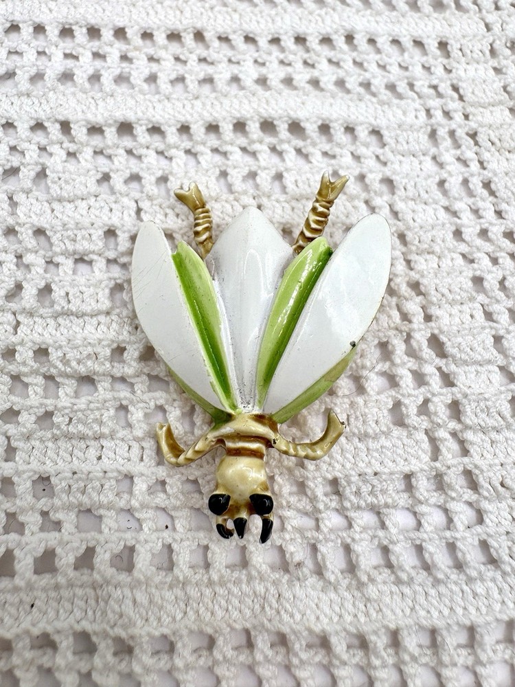 Vintage Unsigned Hattie Carnegie Whimsical Bug Insect Enamel Goldtone Brooch
