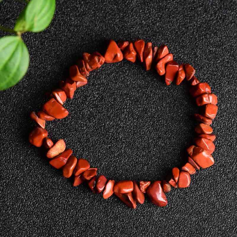 Natural Red Jasper Quartz Crystal Bead Stretch Bracelet Bangle Jewelry Healing