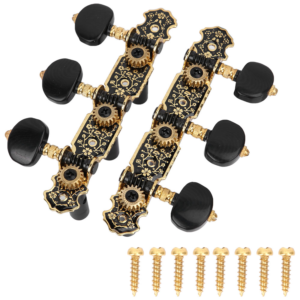 Accurate String Tuners Machine Heads 3L3R For Classic Guitar Black Gold-image