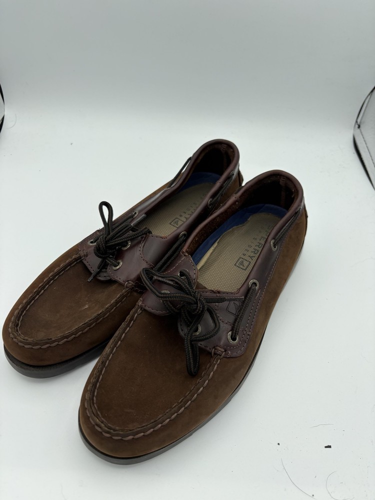 Sperry Shoes Mens Size 8.5 Brown Leather Top Sider Boat Moc Toe Casual Comfort