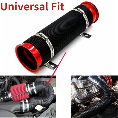 Universal Engine Flexible Car Cold Air Intake Hose Pipe Tube Duct Kit w/Clamps