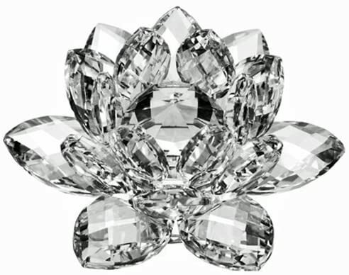100mm/4'' Home Wedding Decor Glass Crystal Lotus Flower Feng Shui Paperweight
