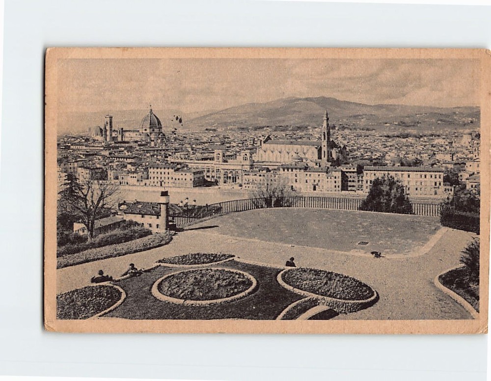 Postcard Panorama of Piazzale Michelangelo Florence Italy