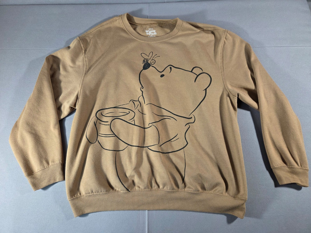 Disney Winnie The Pooh Sweatshirt Womens 3X Brown Fleece Graphic Pullover