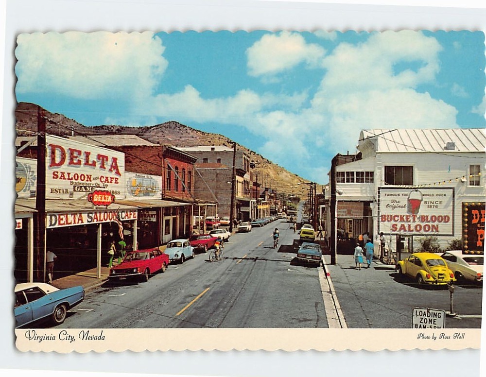 Postcard Main Street Virginia City Nevada USA