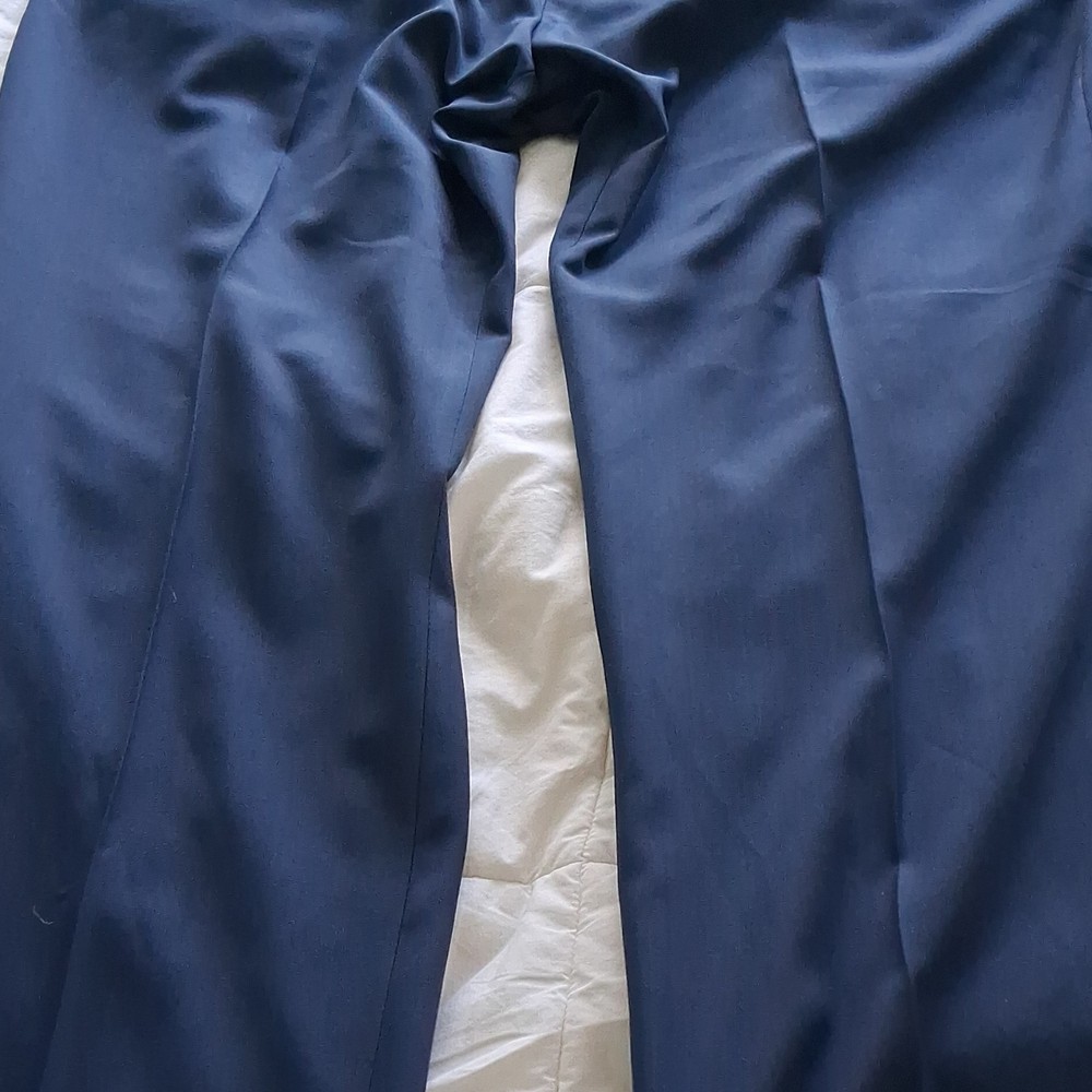 Haggar Classic Fit Premium Comfort Dress Pants Navy Polyester Men's 38x30