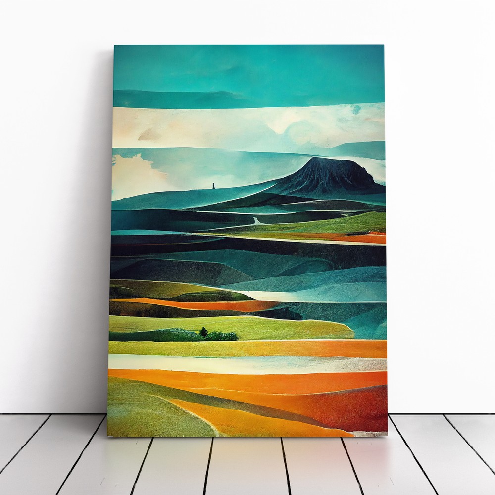 Meadow Landscape Abstract No.5 Canvas Wall Art Print Framed Picture Home Decor