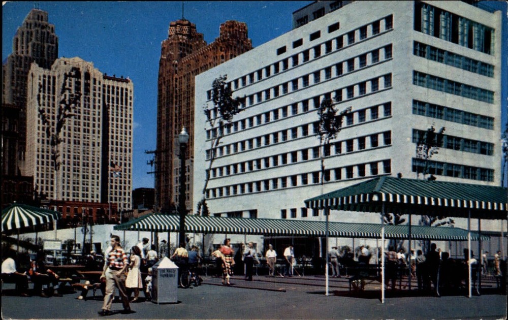Michigan Detroit Civic Center Park ~ 1950s-60s vintage postcard sku781