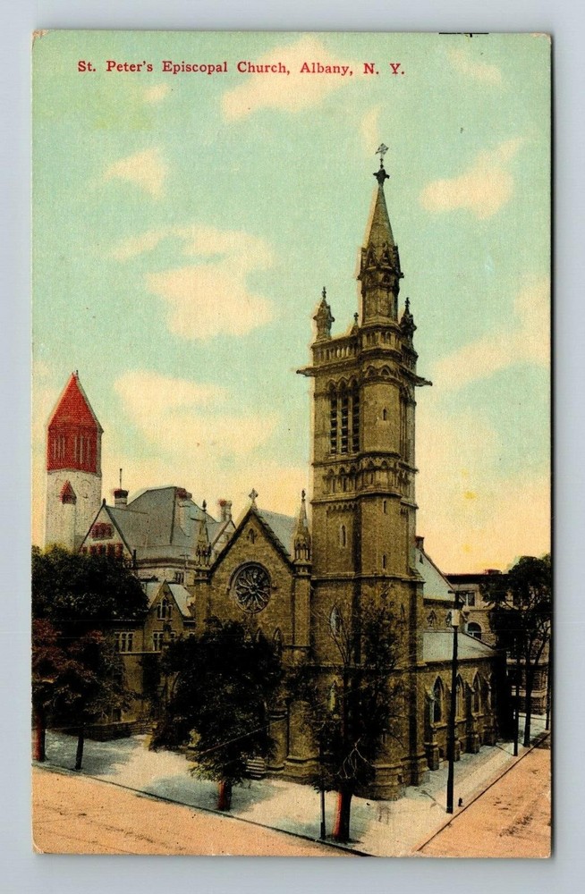 Albany NY-New York, St Peters Episcopal Church, Religion, Vintage Postcard