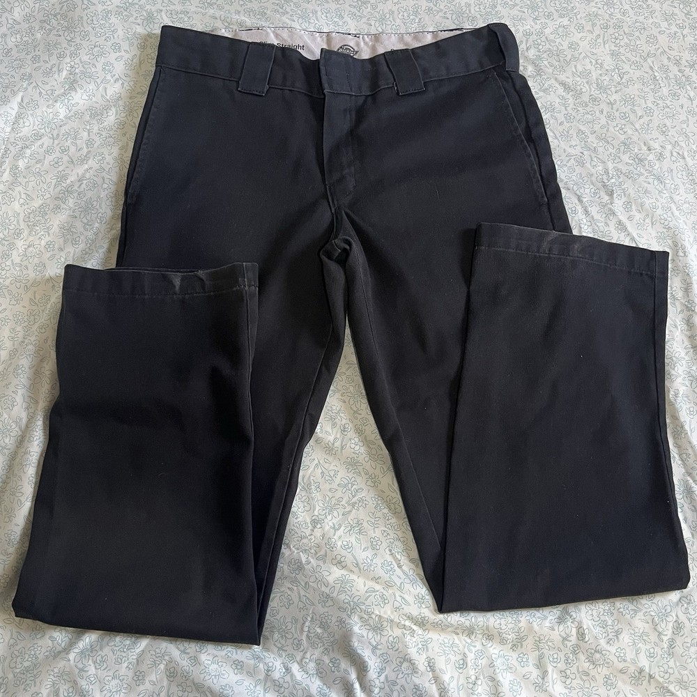 Dickies Slim Straight Black Twill Workwear Pants Men's 30