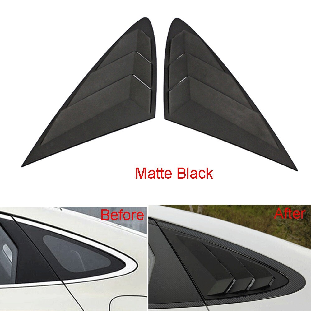 Matte Black Rear Side Vent Window Quarter Louver Cover For 20-23 Hyundai Sonata