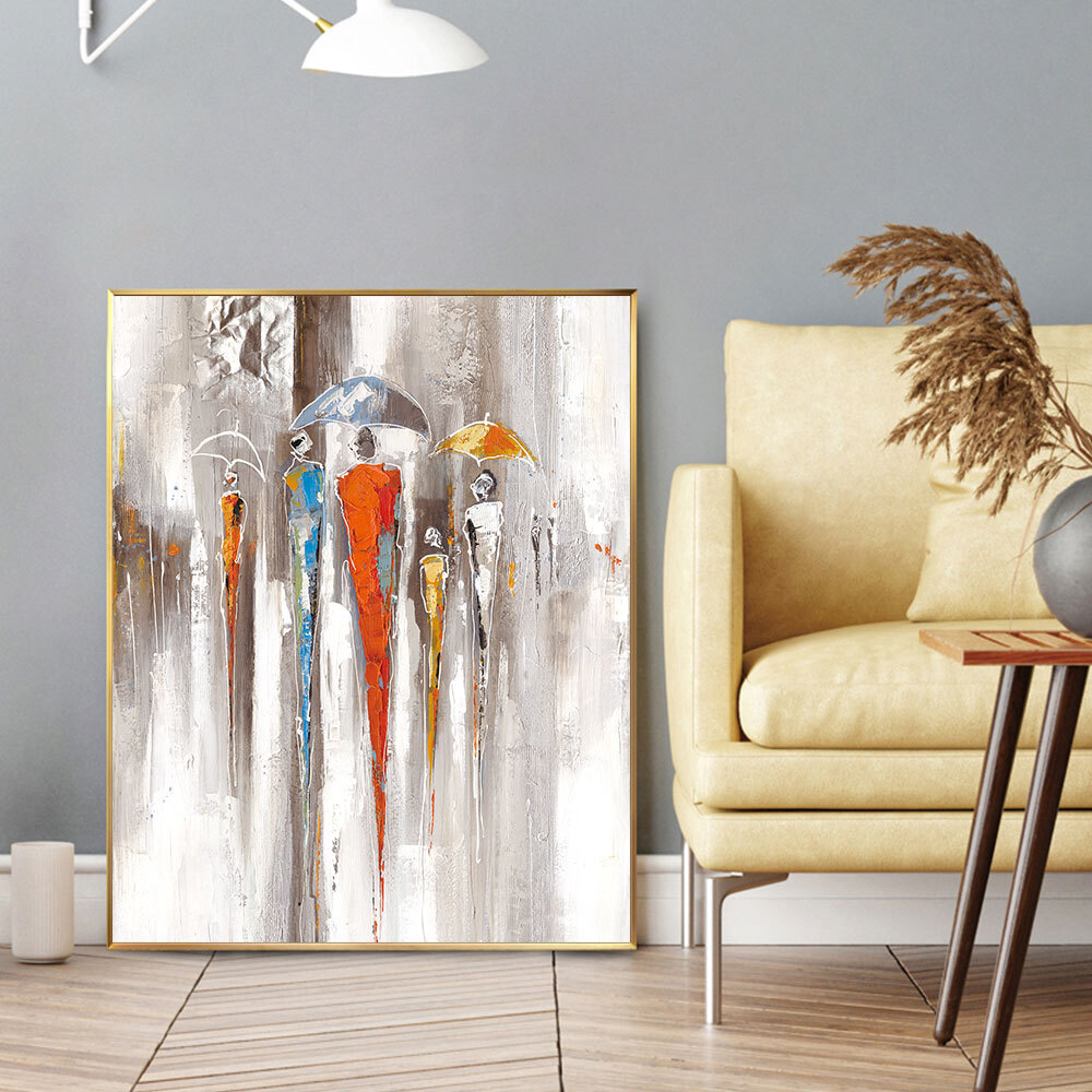 Modern Abstract Lover Canvas Painting Hand painted City Street Art Oil Paintings