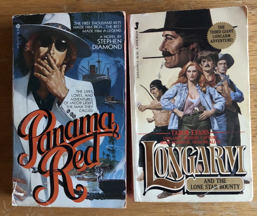 Lot of 2 Vintage Paperback Novels: Panama Red & Longarm And The Lone Star Bounty