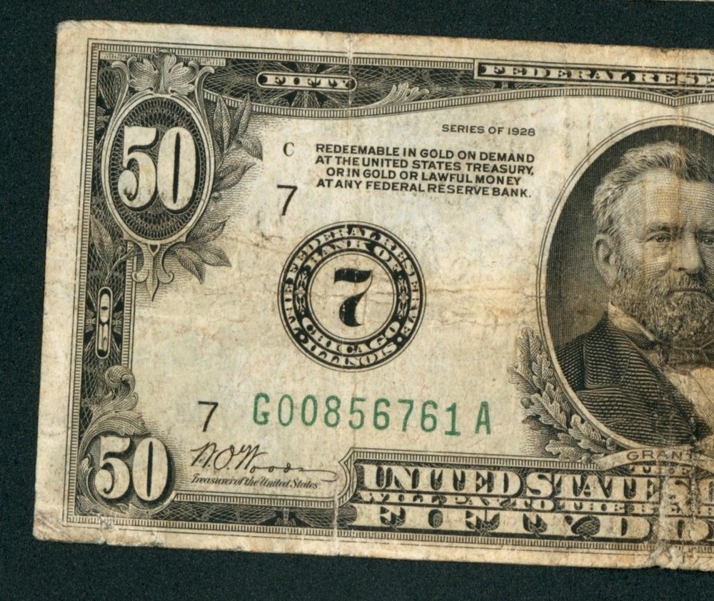 $50 1928 (( CHICAGO )) Federal Reserve Note ** PAPER CURRENCY AUCTIONS